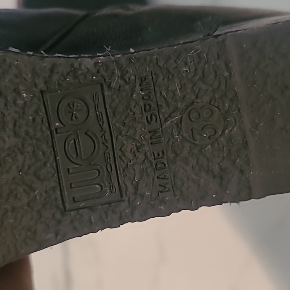 Eric Michael Lena Leather Black Brown Strappy Wedge Ankle Booties 7.5 Spain Chic - Picture 12 of 13